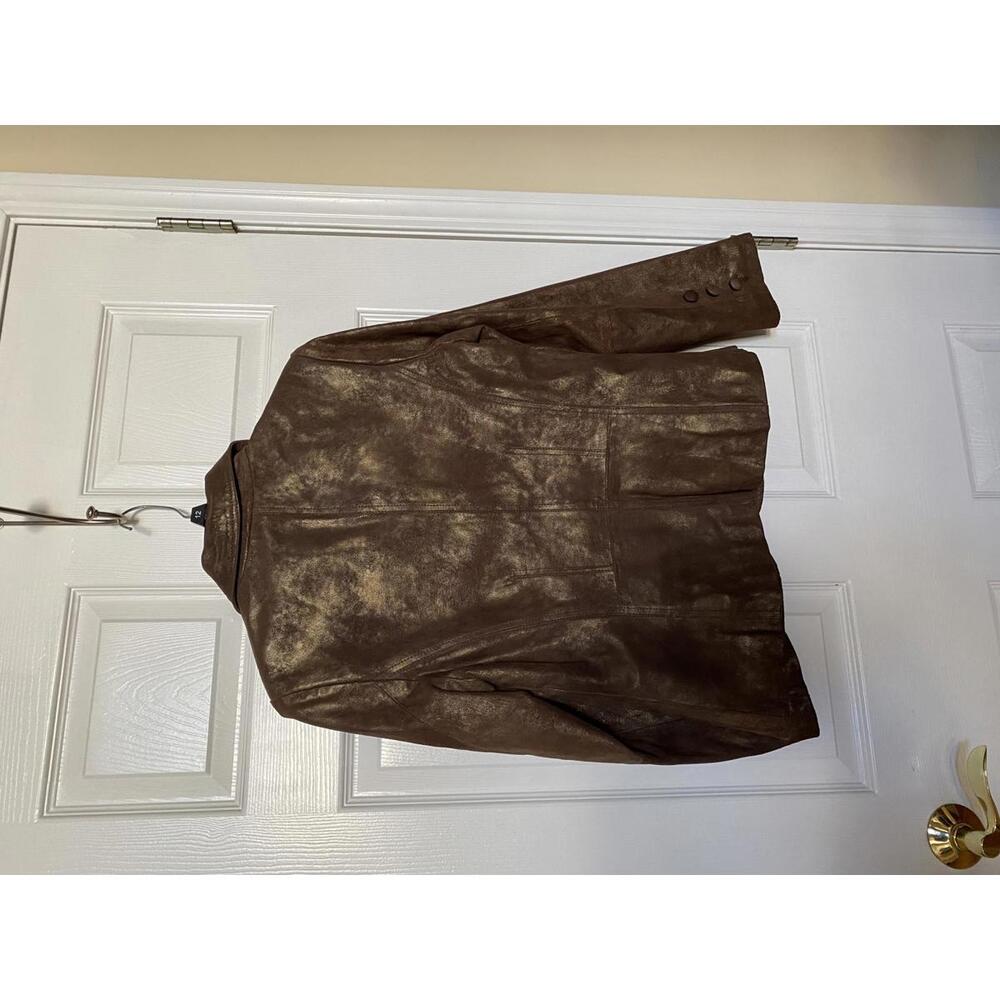 Dialogue Women's Brown Metallic Blazer Jacket XS - Picture 3 of 4